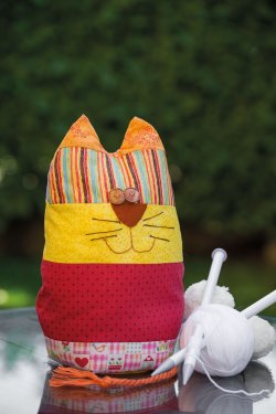 gatto fermaporta multicolor